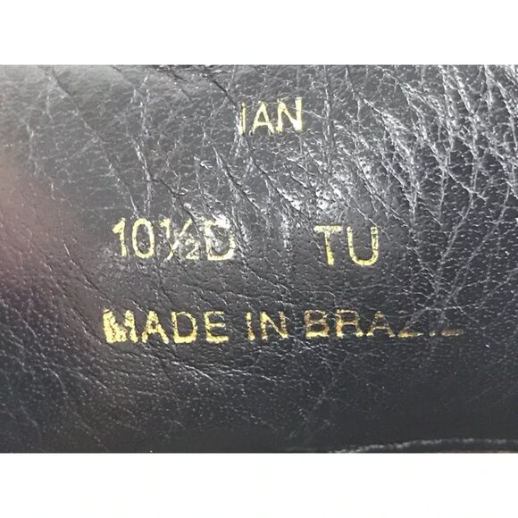 Push Footwear Mens‎ Black Leather Lace Up Low Top Sneaker Shoes Size US 10.5D - Picture 9 of 9